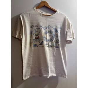 Vintage 1995 Marjolein Bastin Hallmark Nature Graphic T-Shirt Mens large Cream